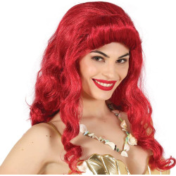 Long wig pink princess of the sea mermaid