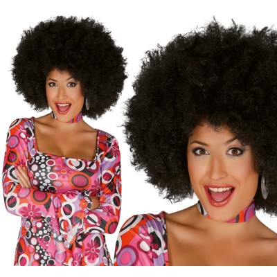 Czarny peruk w stylu afro dla kobiet