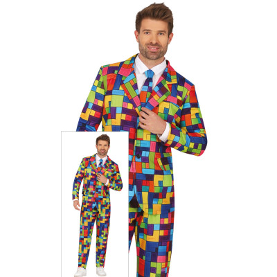 Kolorowy garnitur w kratę dla mężczyzn