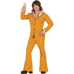 Orange Disco Star Mens Costume