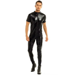 Long black jumpsuit for men