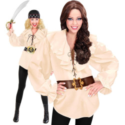 Stylish Beige Pirate Shirt for Women: Unleash Your Inner Swashbuckler!