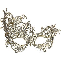 Exquisite Antique Gold Baroque Lace Eye Mask: A Timeless Elegance