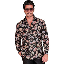 Bold and Edgy: Men's Skull Print Shirt
