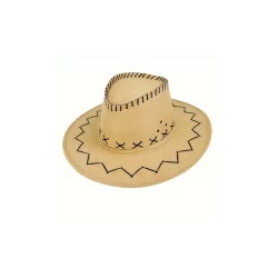 Ride in Style: Light Brown 'Cowboy' Carnival Hat for Adults