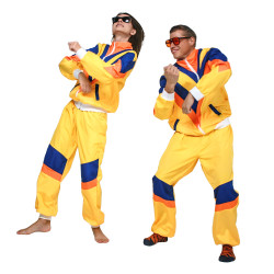 Żółty dres sportowy w stylu lat 80.