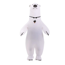 Inflatable white unicorn costume for adults