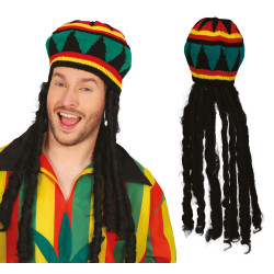"Rasta" Hat with Hair