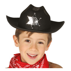 Black Children's Sheriff Hat