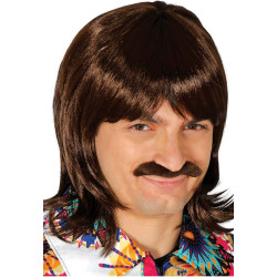 Wig chestnut brown man 70ies